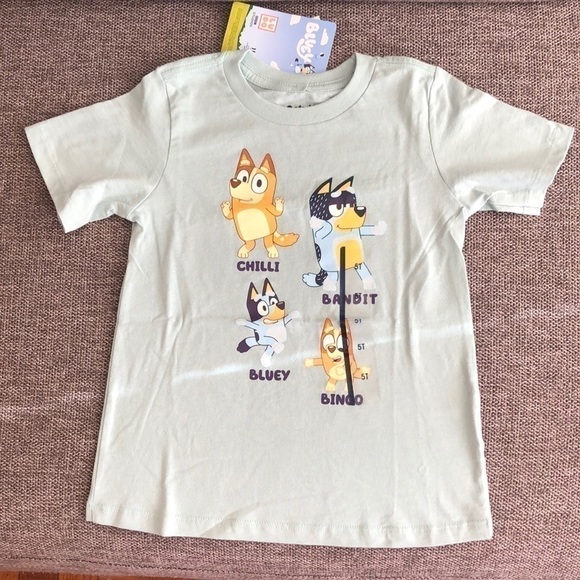 MOOSE Toddler Boy Girl Bluey Printed Short Sleeve T-Shirt Green 5T - Picture 1 of 8